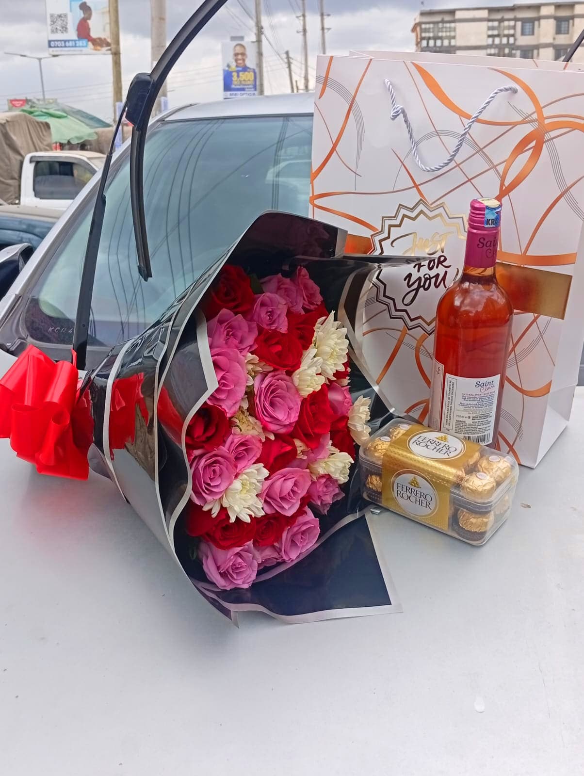 wine and birthday flowers Nairobi