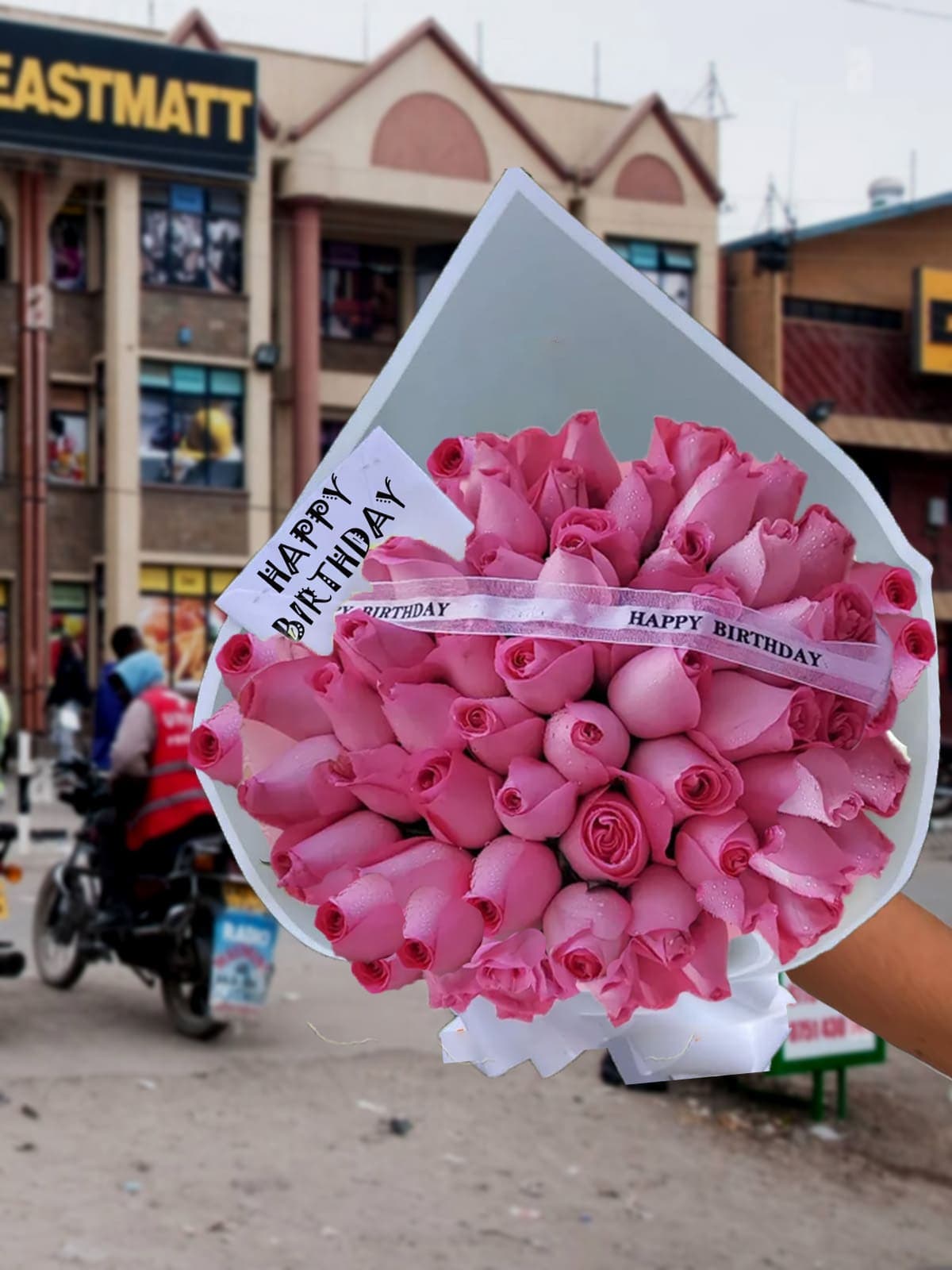 pink birthday flowers
