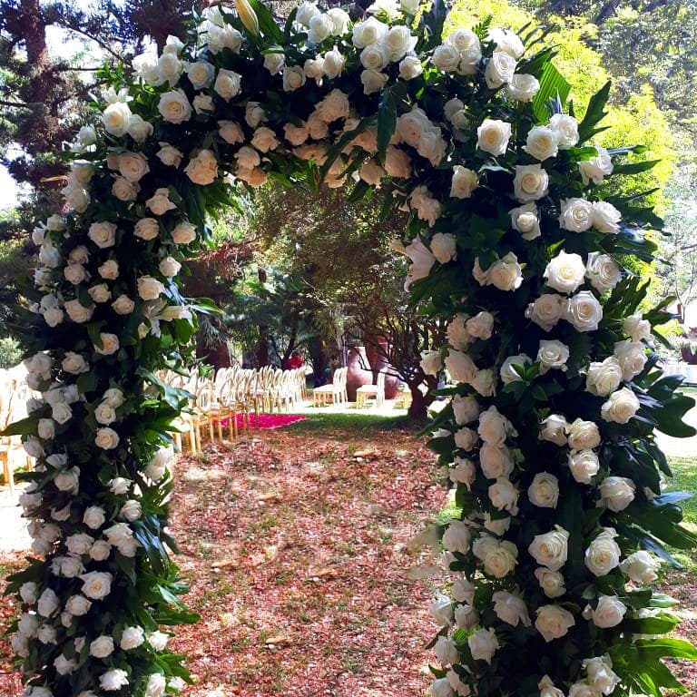flower wedding entrance