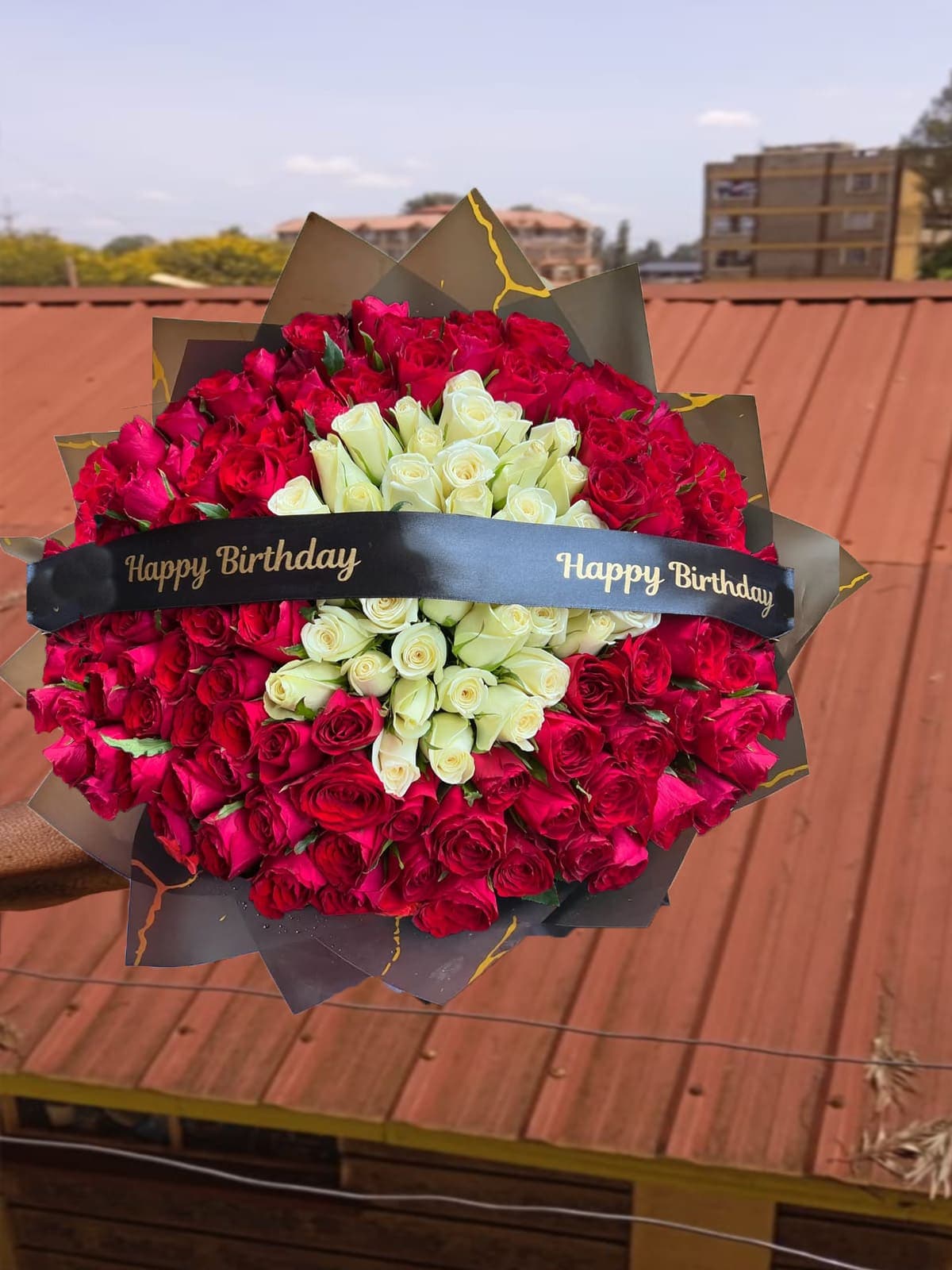 red and white bouquet