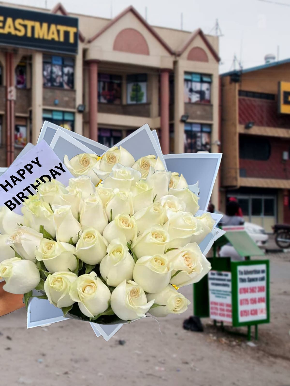white birthday flowers Nairobi Kenya